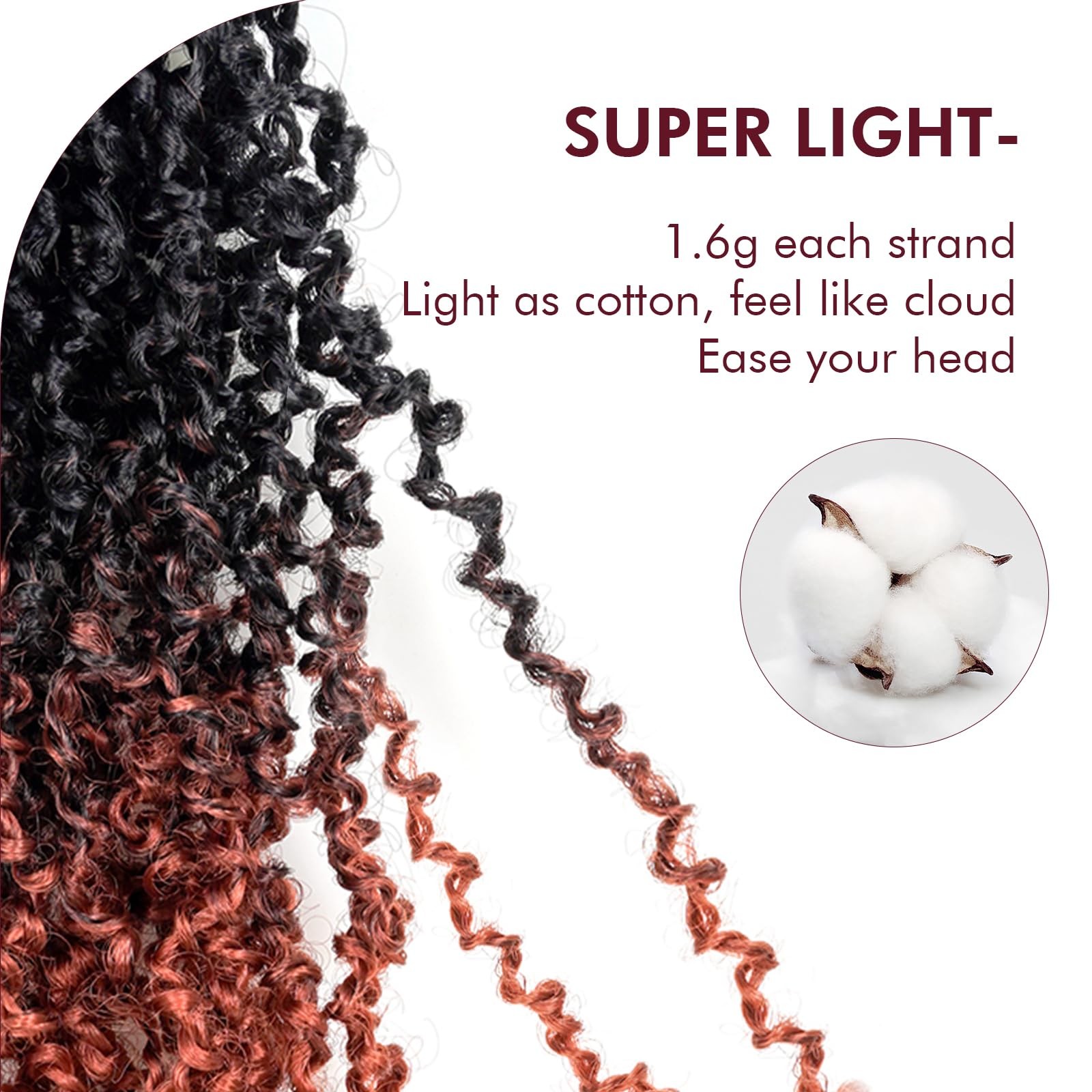 Gix Yanky Twist – 12 Inch 8 Packs 30 Strands/Pcs Ombre Ginger