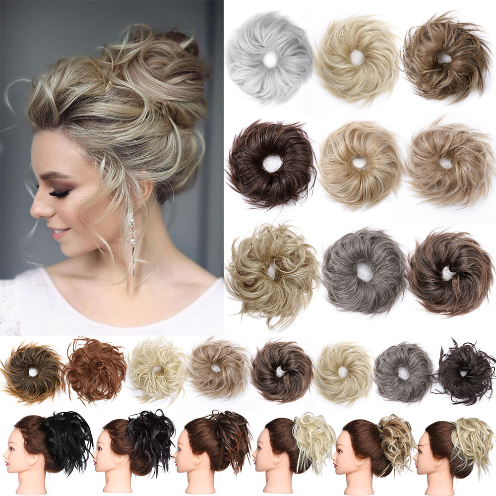 Curly Messy Bun Hairpieces Wrap around Ponytail Scrunchie Updo Hair Extensions