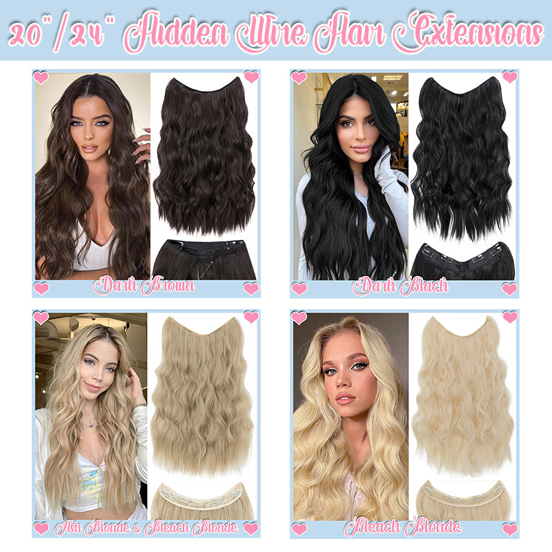 100% Natural Real as Human Wire in Hair Extensions Invisible Nano Ring Clip in