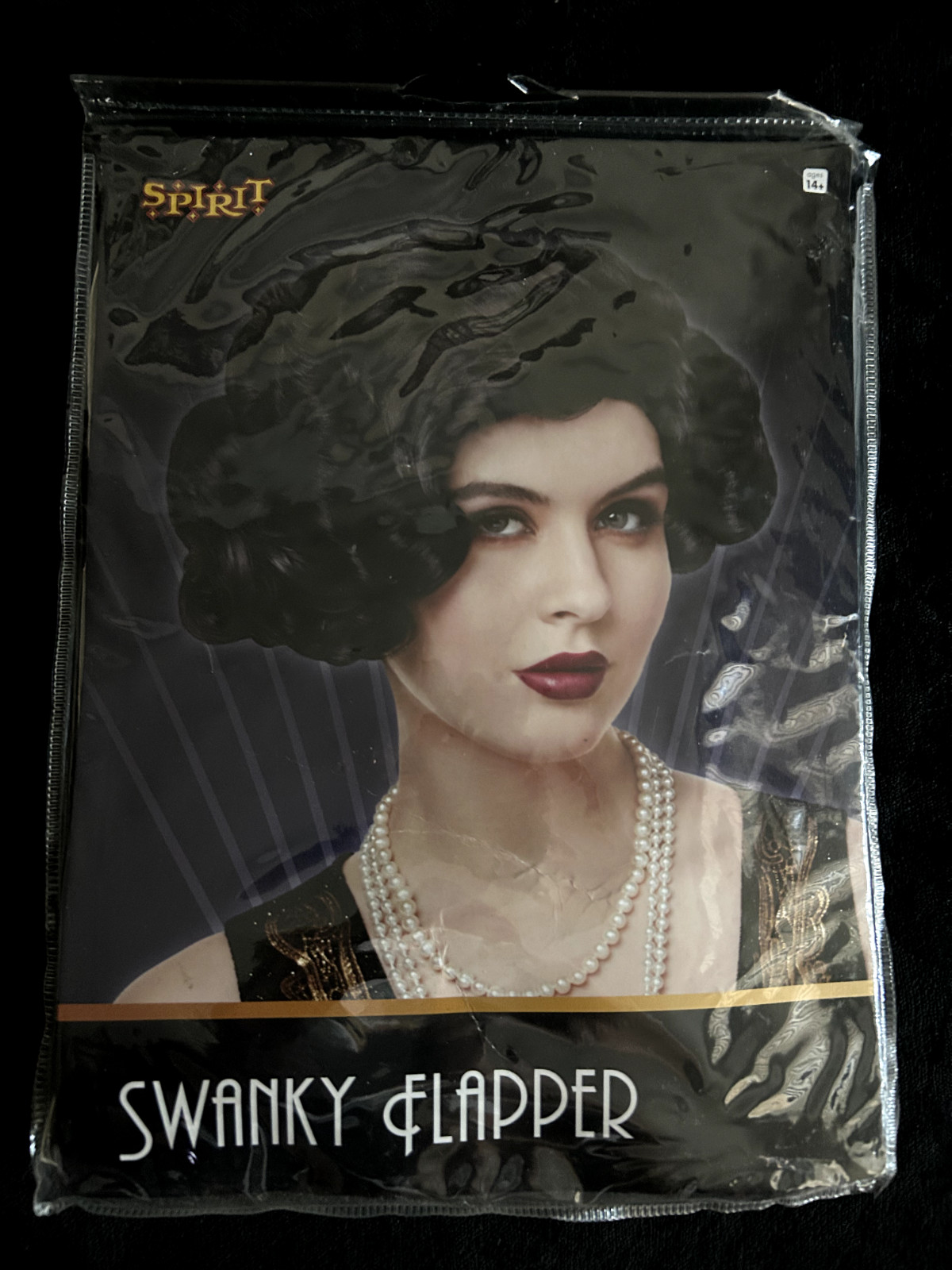 Black Finger Wave 1920s Charleston Flapper Wig Curls Womens