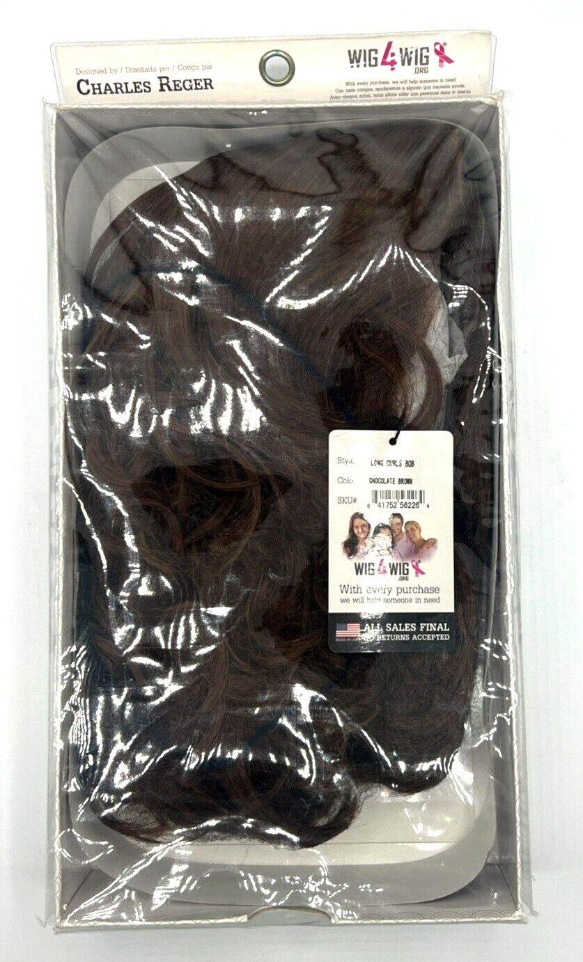 Rock Star Wigs Long Curls Bob Chocolate Brown Costume Cosplay NIB