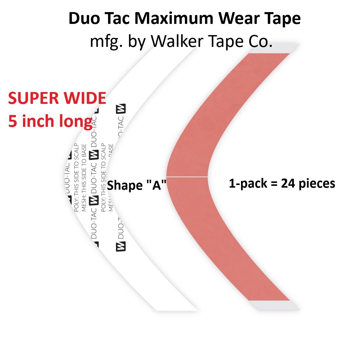 Duo Tac Maximum Wear Tape SUPER WIDE Contour shape A 1 pack Walker Tape brand