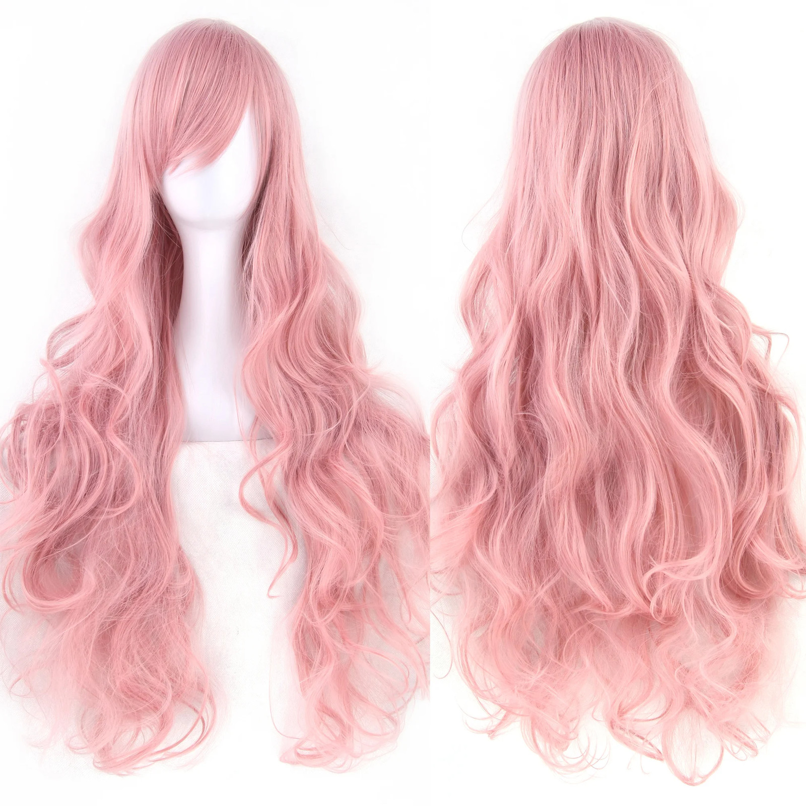 Soowee Curly Long Synthetic Green Wig Pink Black Party Cosplay Wigs Women