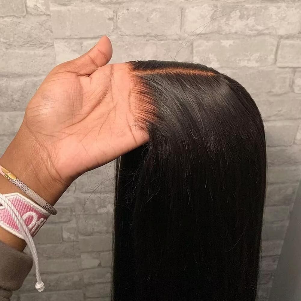 Glueless Wigs Human Hair Pre Plucked Pre Cut 4×4 HD Lace Closure Wigs Straight