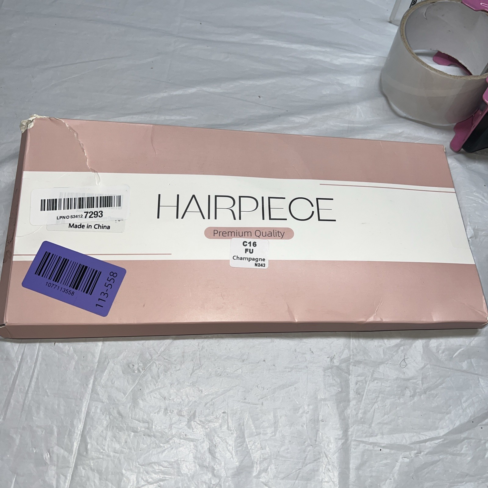 Challeam 12 Inch Lace Front Hair Topper with Band Champagne Synthetic Straight