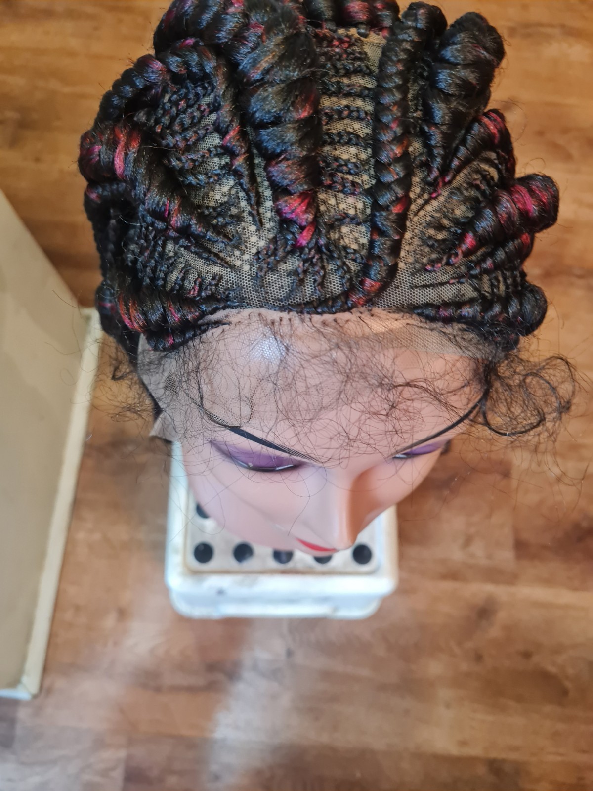 Braided Wig For Black Women Cornrow Braids Lace Front Synthetic Fiber