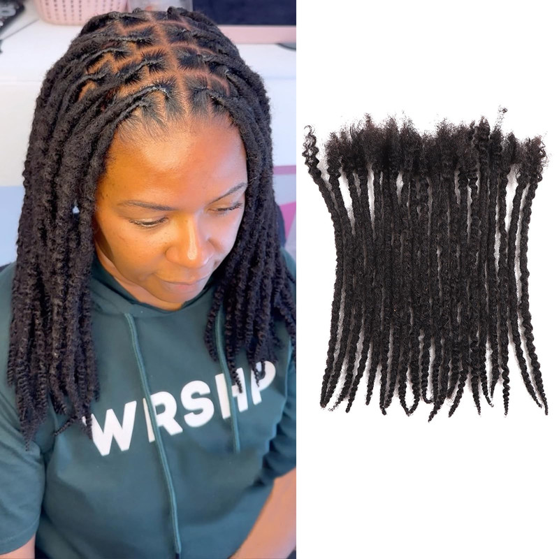 Orientfashion Textured Loc Extensions Human Hair8-16Inch 0.4Cm 0.6Cm And 0.8Cm