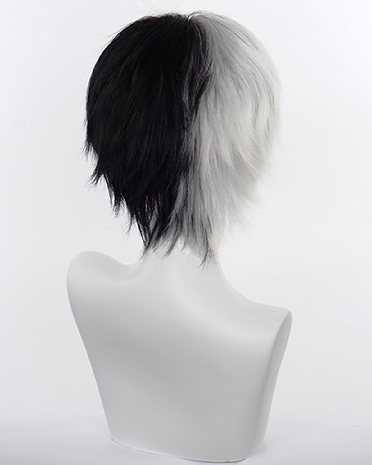 COSPLAZA Cosplay Synthetic Wig Short Black White Unisex Adult Anime Show Party H