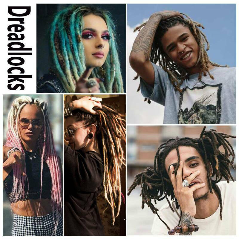 US 20”24” Dreadlocks Hair Extensions 100% Handmade Afro Twist Reggae Hair Unisex