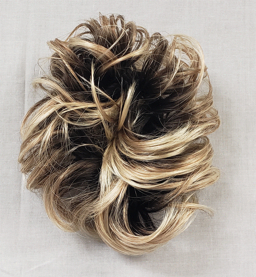 LARGE CURLY HAIR MESSY BUN SCRUNCHIE PONYTAIL HOLDER HAIRPIECE EXTENSIONS LACEY