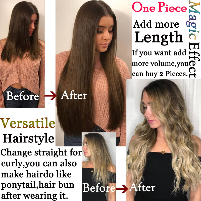 Extra Thick Long Curly Ombre One Piece Full Head Clip In Hair Extension As Human
