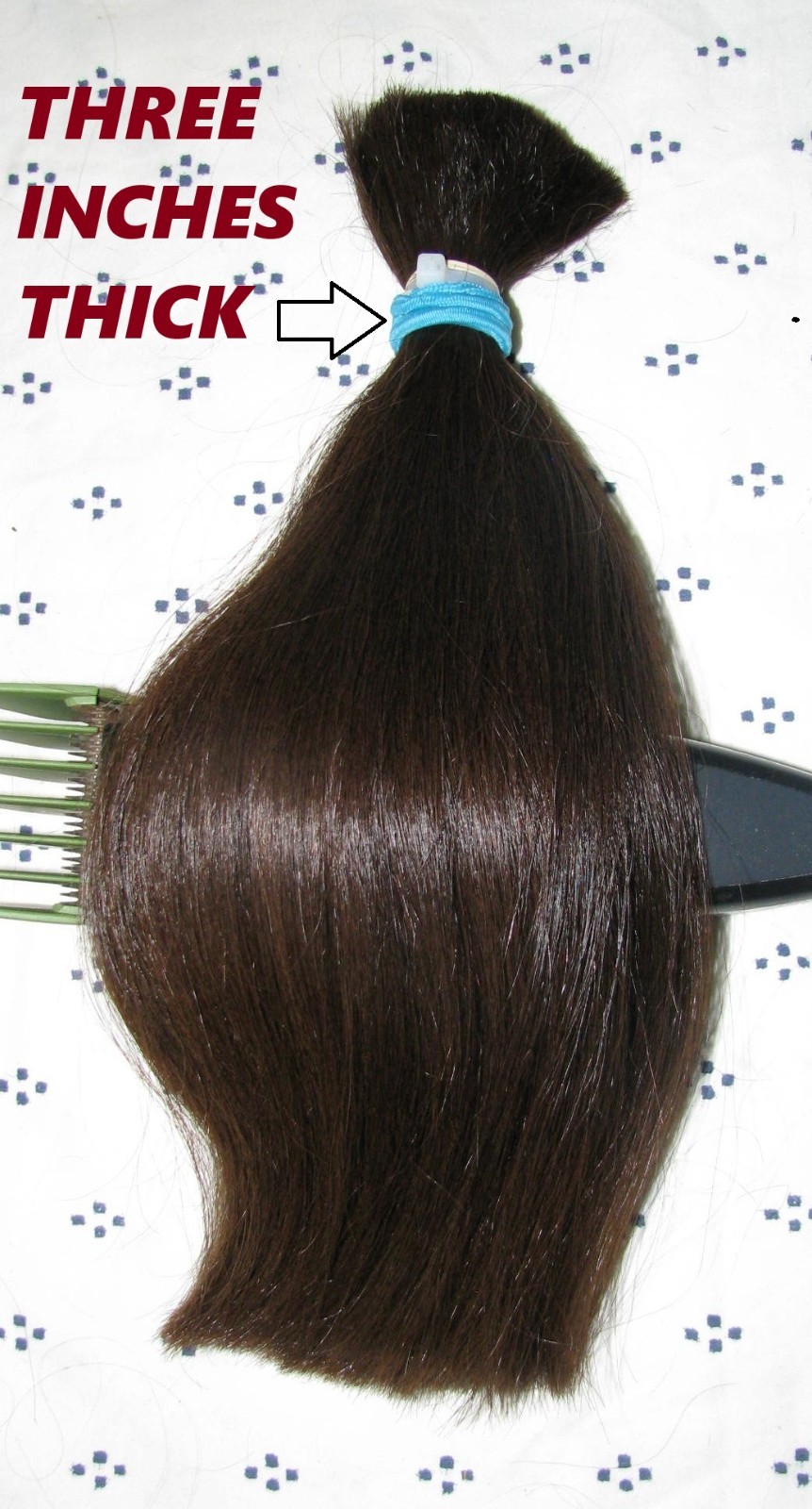 HUMAN HAIR HAIRCUT 12 INCH CHOCOLATE BROWN PONYTAIL COSPLAY-REBORN DOLLS T41