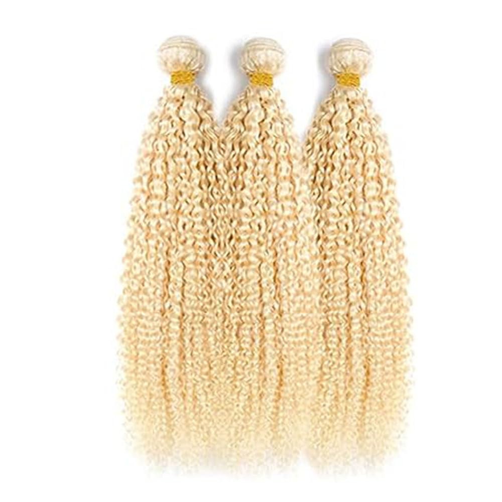 613 Blonde Bundles Human Hair 18 20 22 Inch Curly Wave Blonde 613 Human Hair Bun