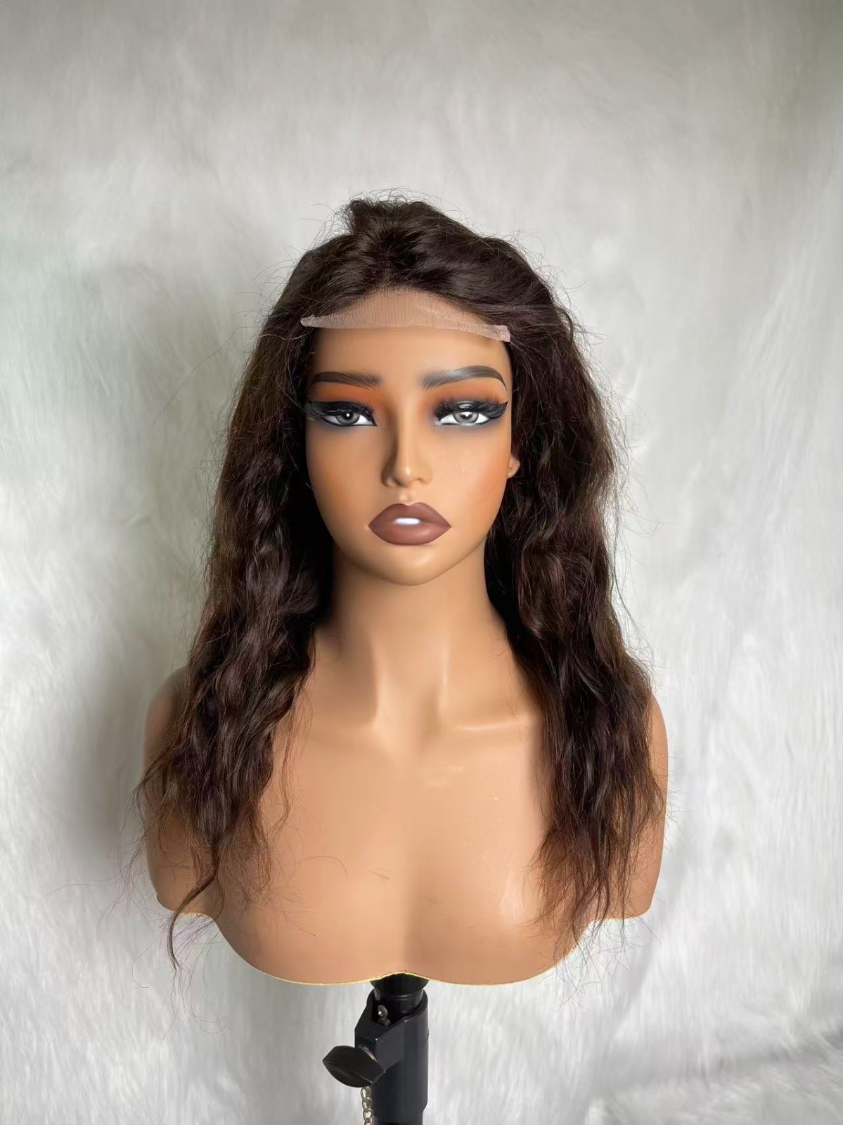 14 inch 4X4 Transparent Lace Brown Color Body Wave Wig