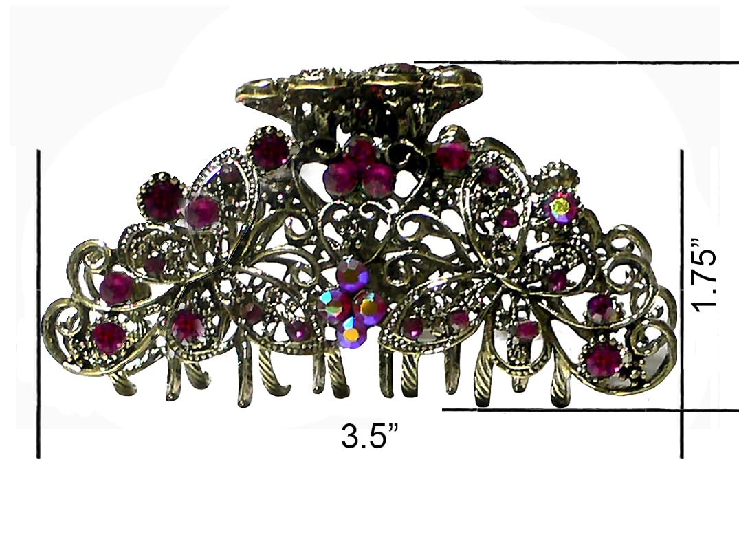 Set of 3 JCGY Jaw Clips Metal Hair Claws 2 1 Count (Pack 3), jet fuchsia
