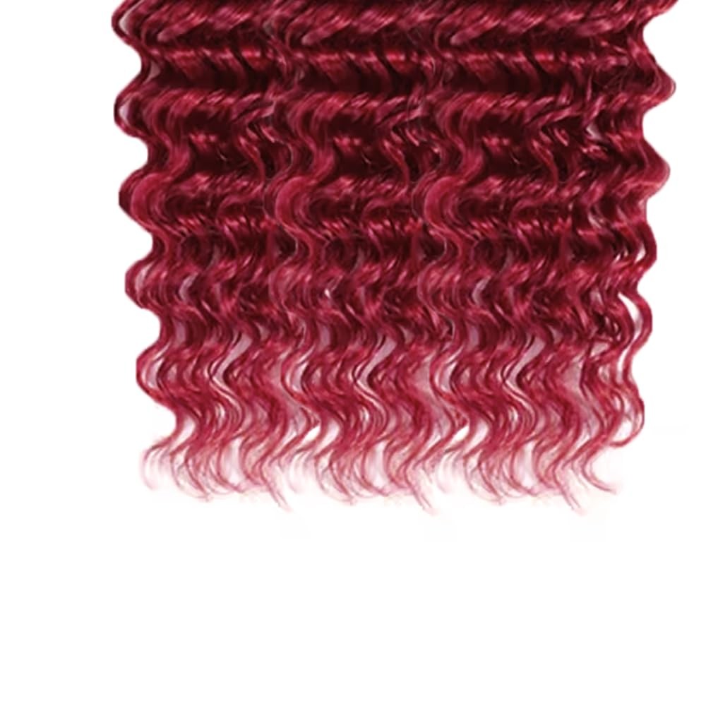 Cnumgunm 30 32 34 Inch 99J Deep Wave Bundles Burgundy Deep Wave Bundle Human
