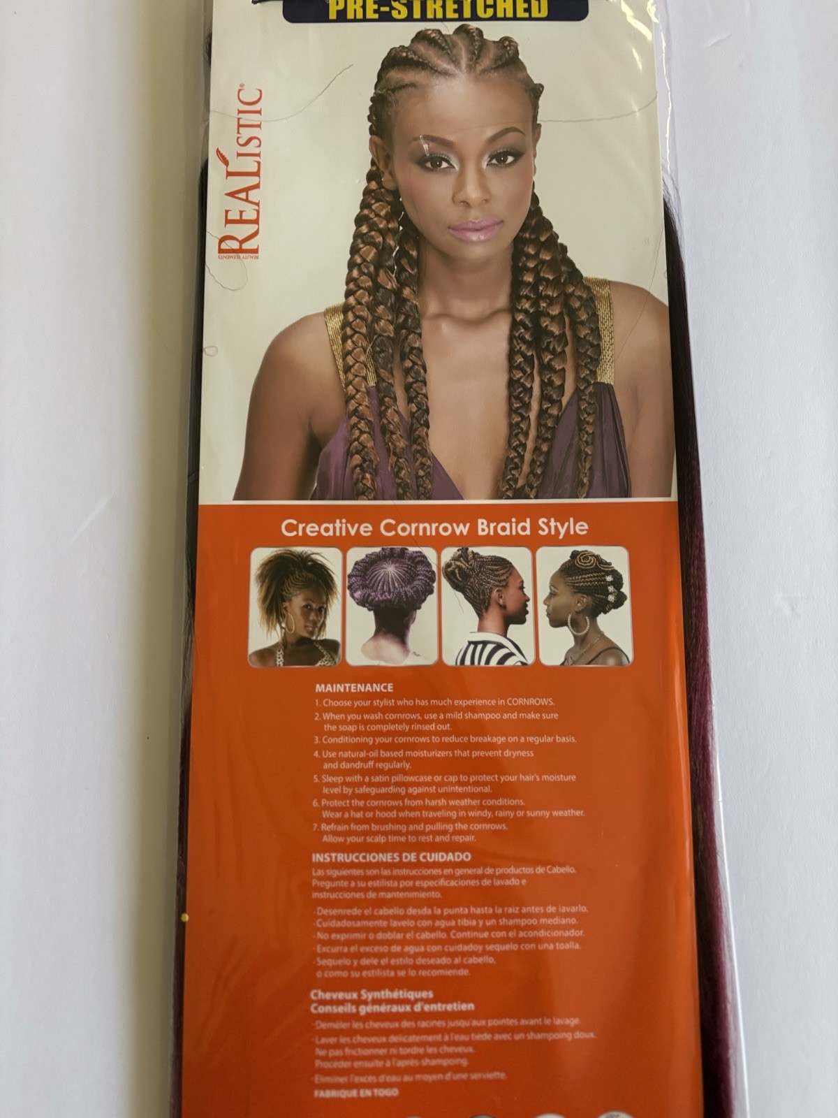 Realistic 50” 3X GHANA PRE STRETCHED 100% Kanekalon – Color T1BBG Brand New