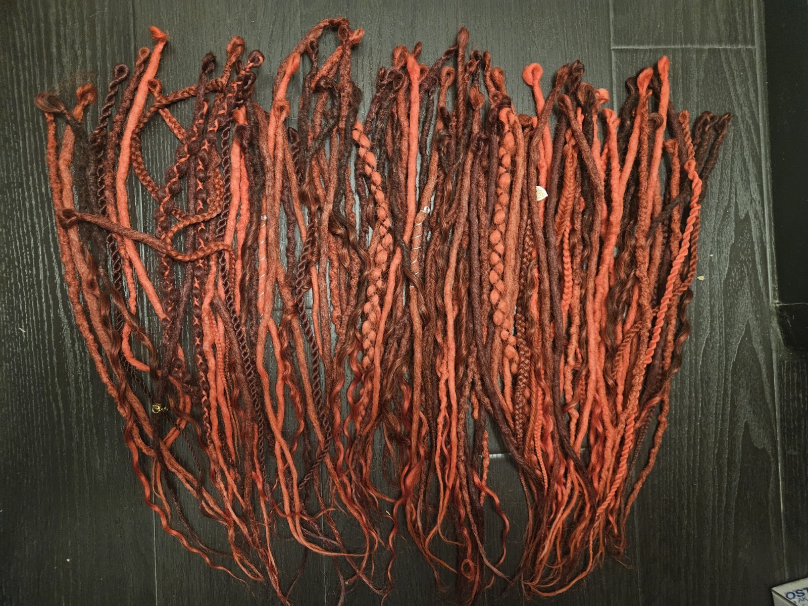 Red High Quality single ended dreadlocks 90 Count (20-24 inches long)