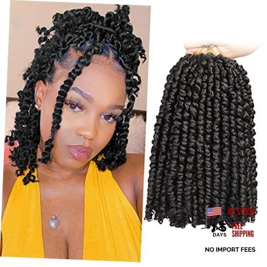 8 Packs 10 Inch Passion Twist Hair for Women Natural 10 Inch (Pack of 8) #1B