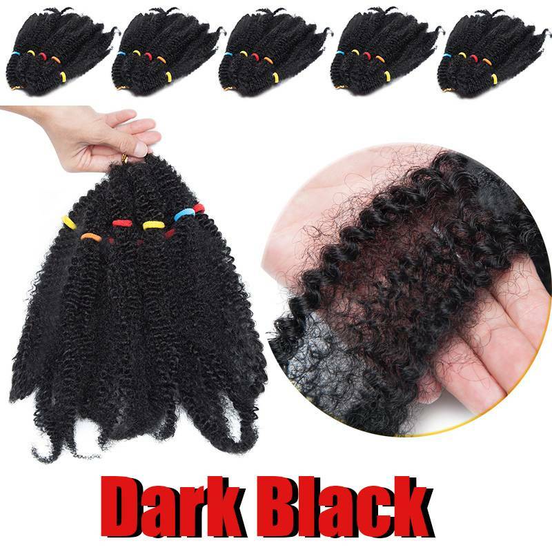 US Long Afro Kinky Twist Marley Braids Crochet Braiding Hair Extenions Bulk Sale