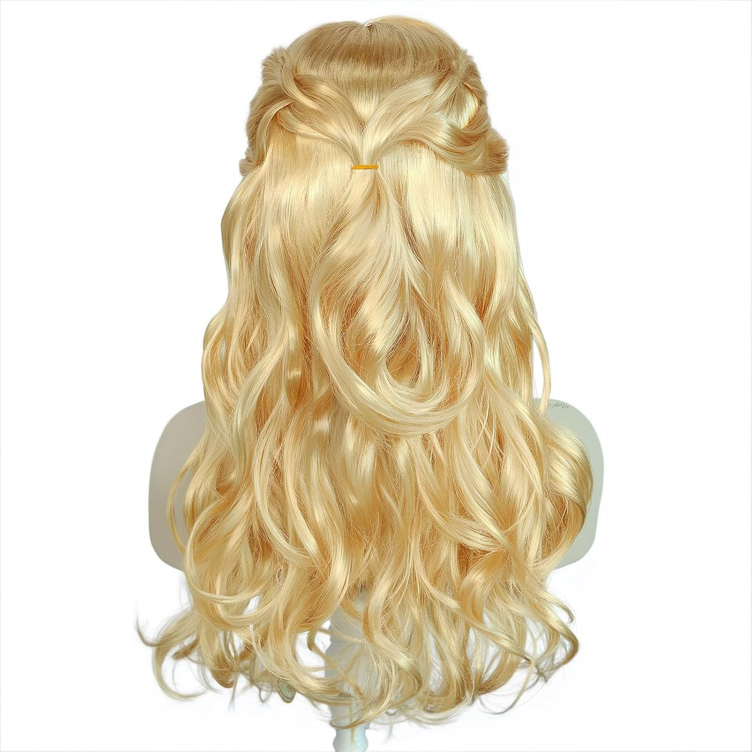 Long Blonde Wigs Women Good Witch Princess Wig Blonde Wavy Curly Ponytail Wig Mo
