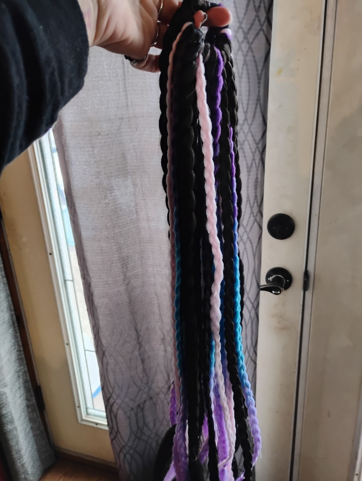 HOUSE Synthetic Braided Curly Hair Extensions 20in Black Purple Blue Lavender