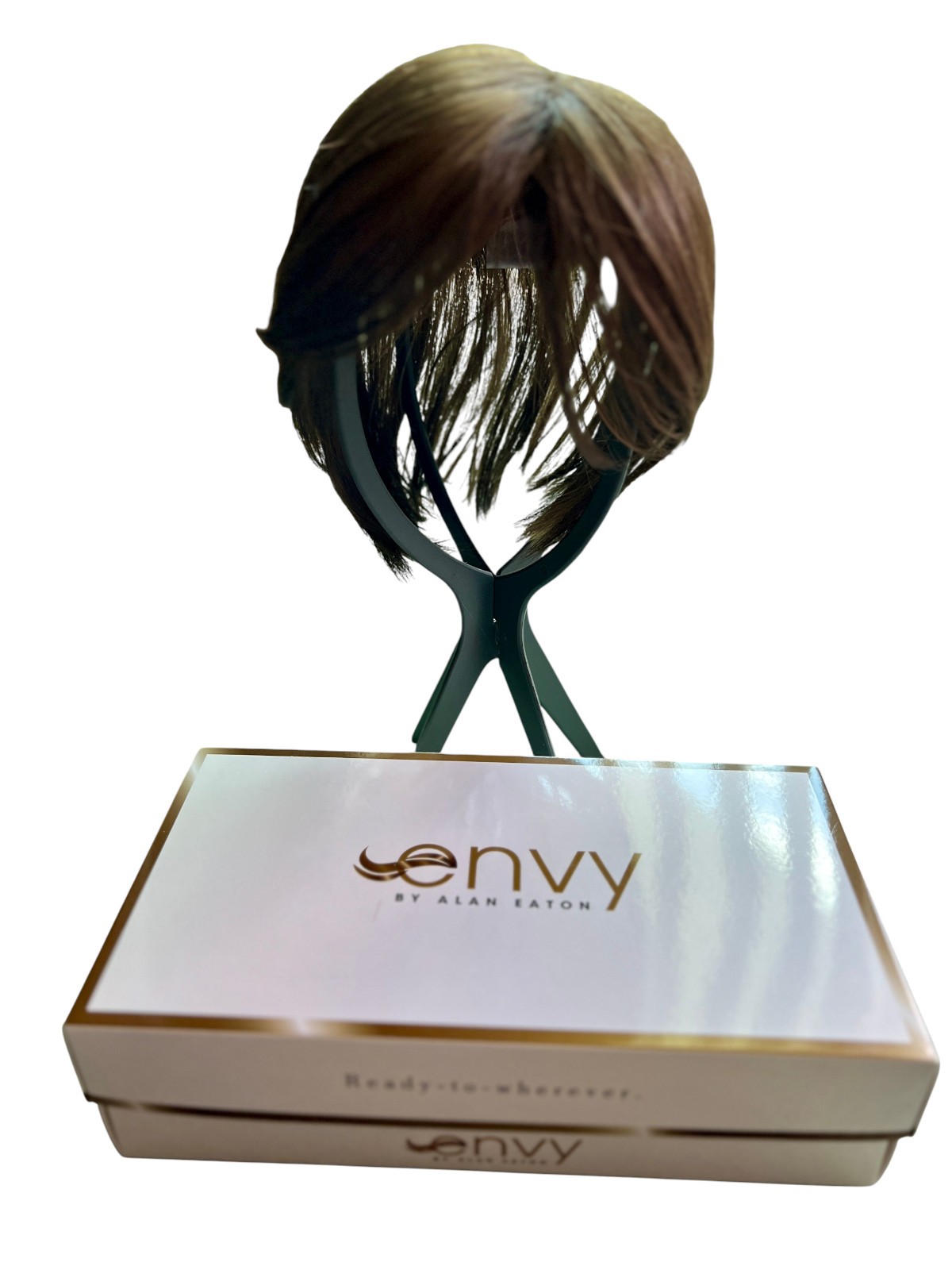 ENVY BIG BANGS TOPPER Hair Piece Clip In Ready To Wear Medium Brown Brand New