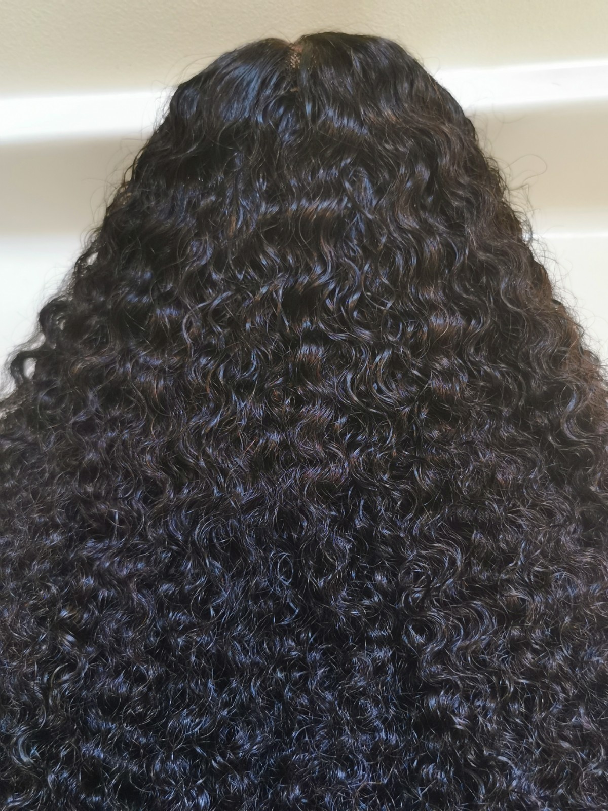 Quality Natural Black Burmese Curly Human Hair Glueless Closure Wig 24″ Handmade