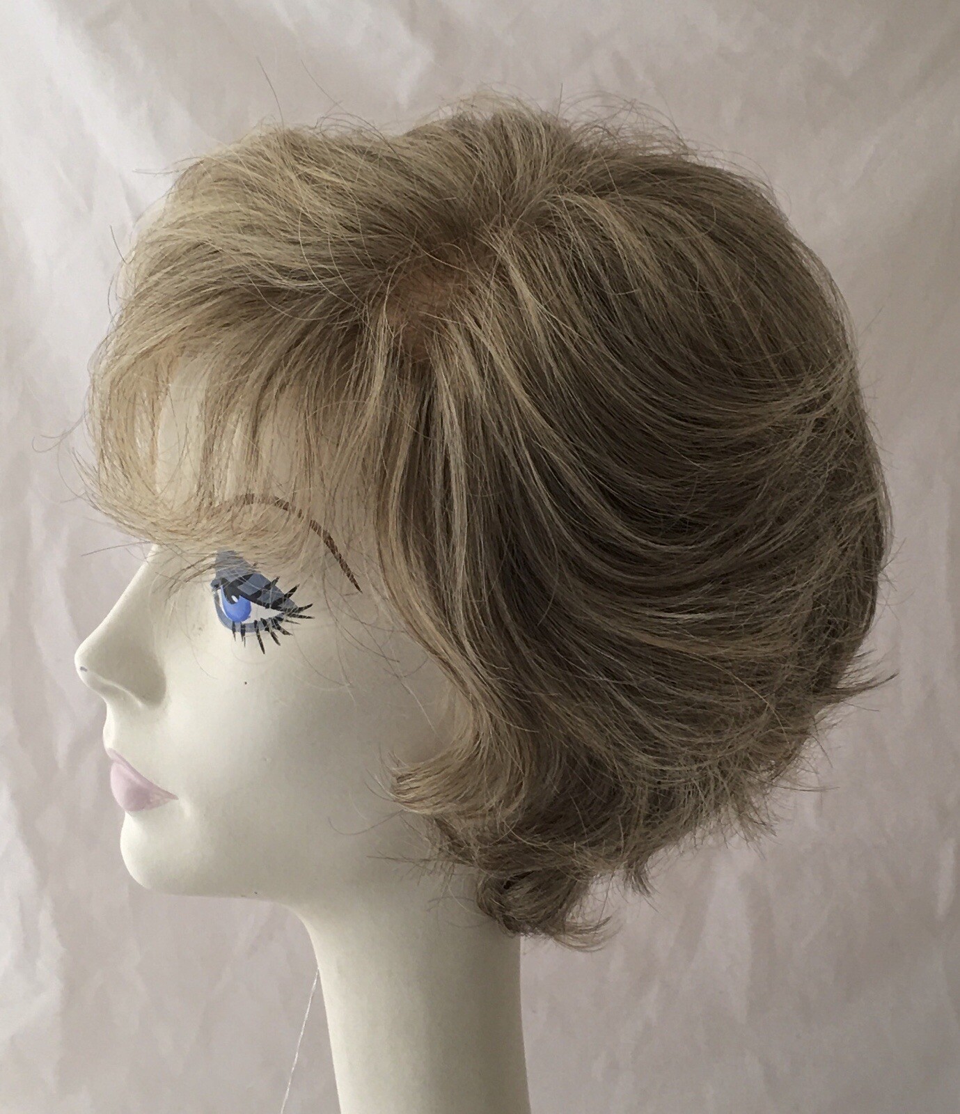 NWT! JACQUELYN Wig HUMAN HAIR Blend HM Valerie 123 Hand Tied BROWN + BLONDE Mix