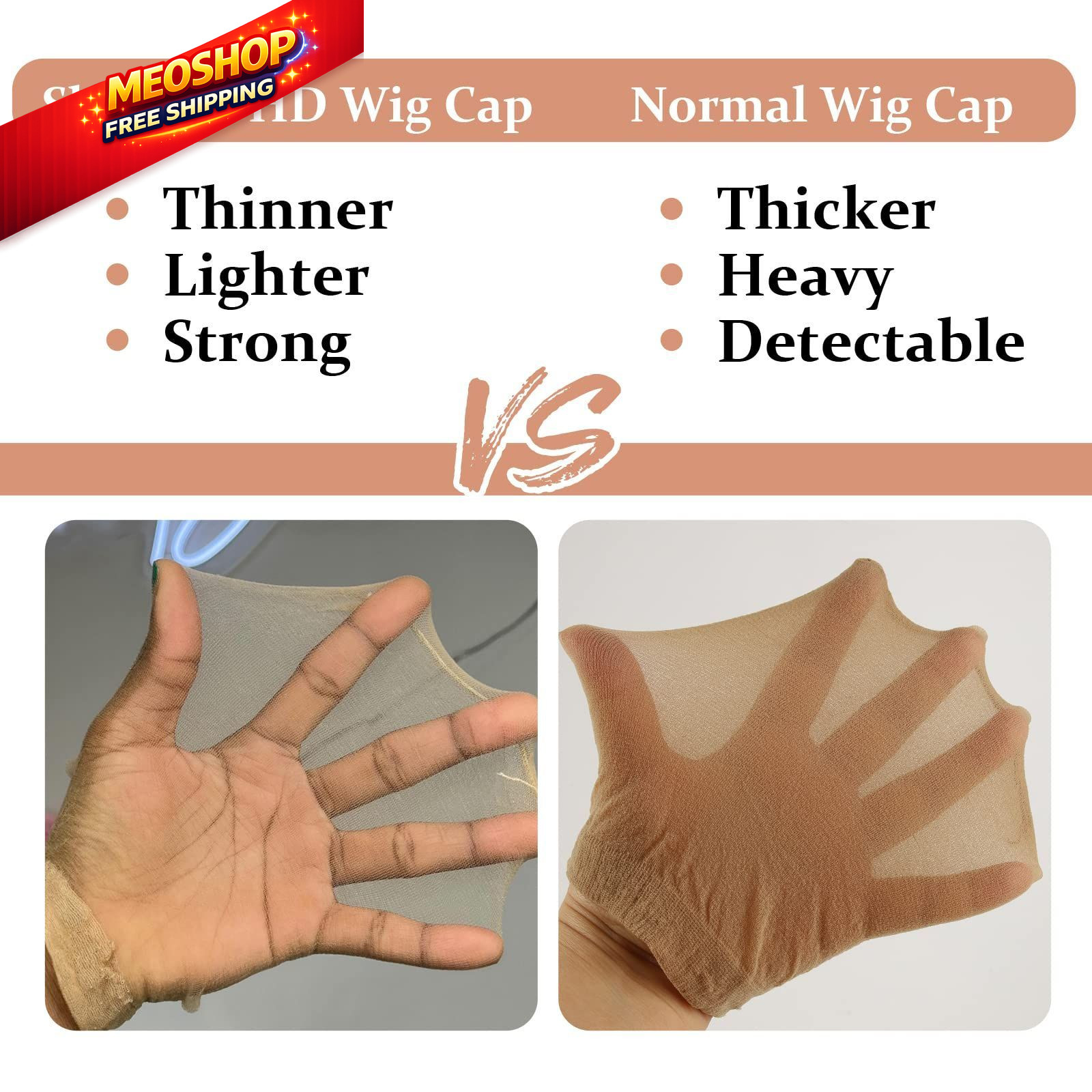 BEEOS Skinlike Real HD Wig Cap for Women, 24 Pieces 24 PCS,