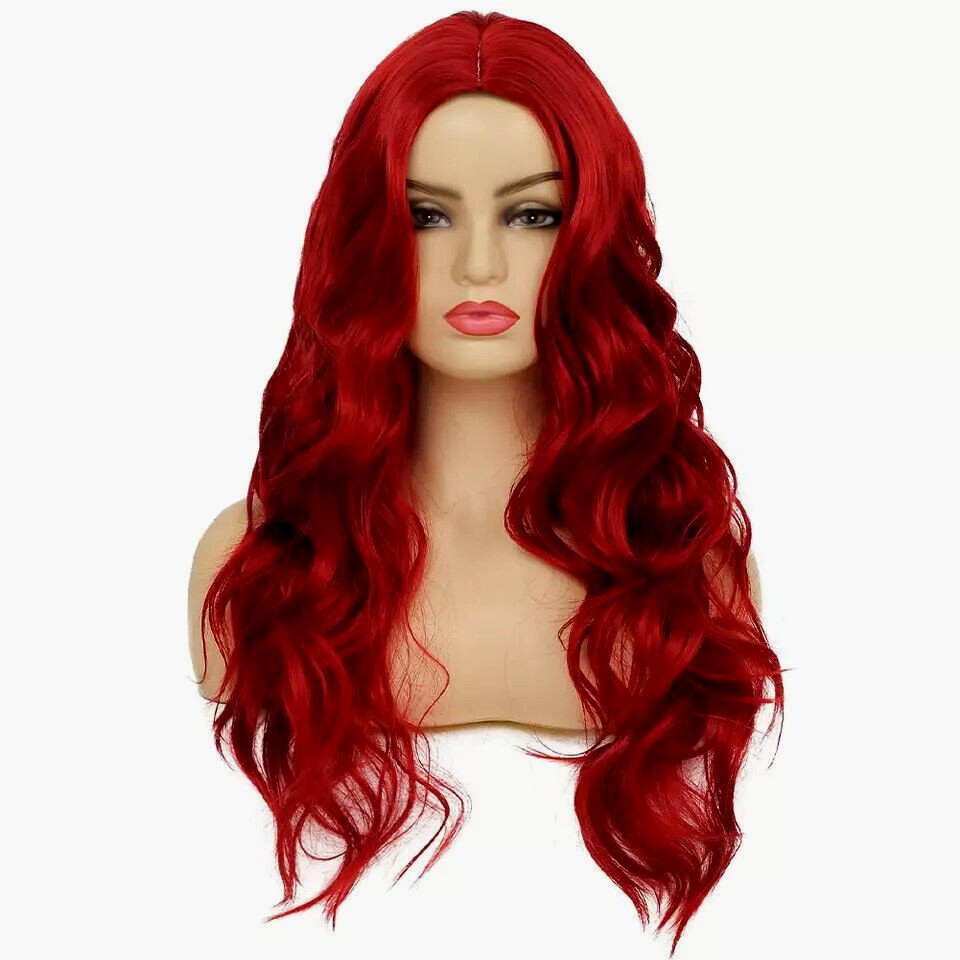Earin 22″ Long Red Wavy Wig Center Part party girl cosplay celebrity actress