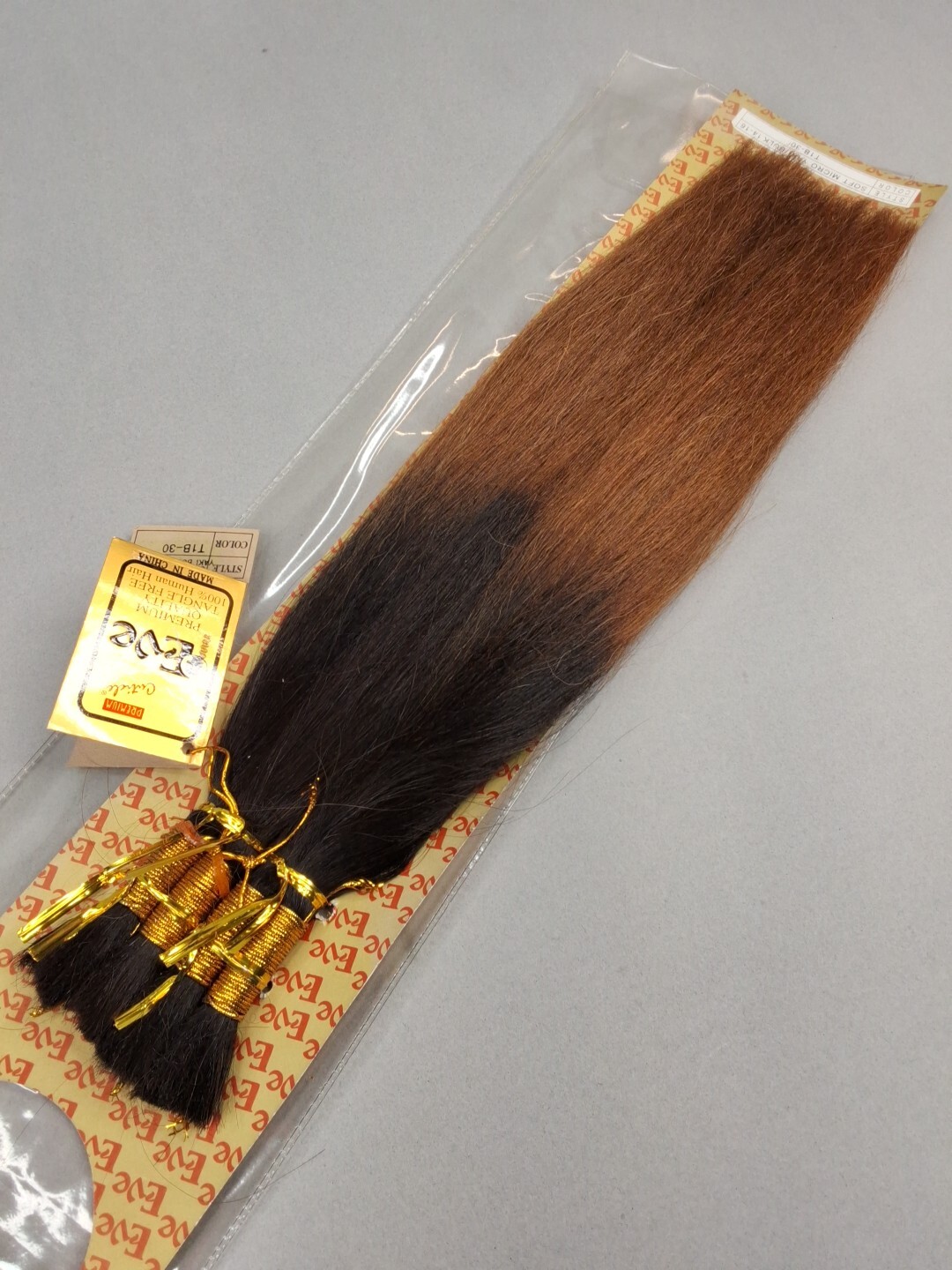 14” 100% Human Hair #T1B/30 Dark Root Brown Straight Yaki Bulk Micro Braid Hair