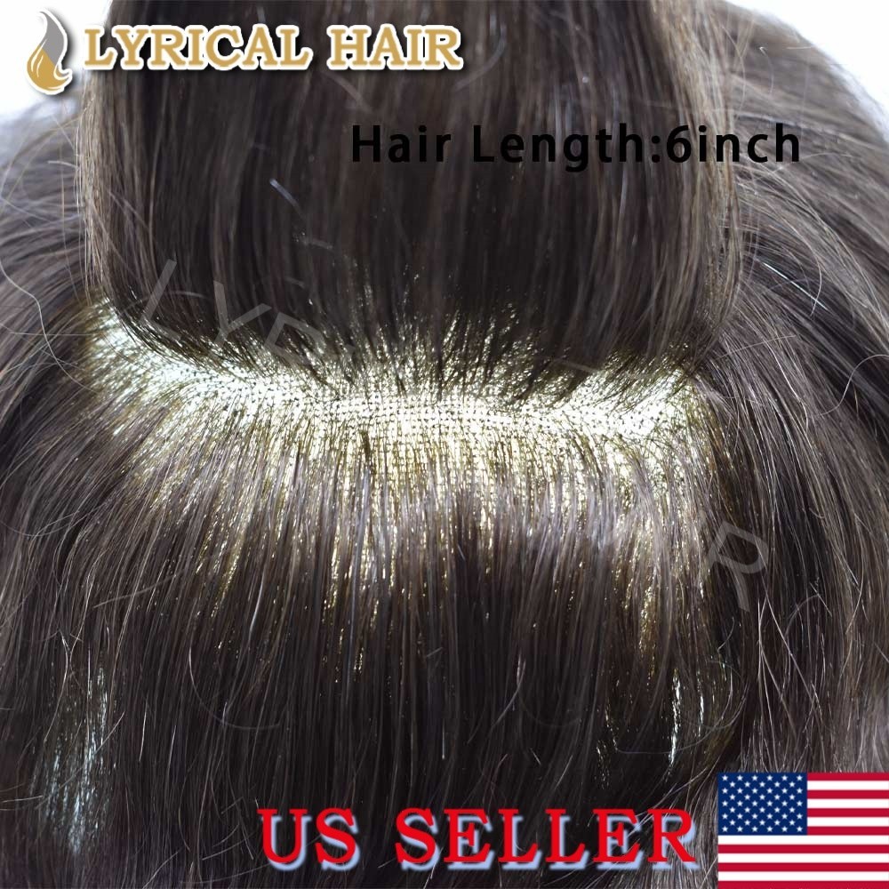 US French Lace Front Mens Toupee Human Hair Natural Hairline Durable Hair System