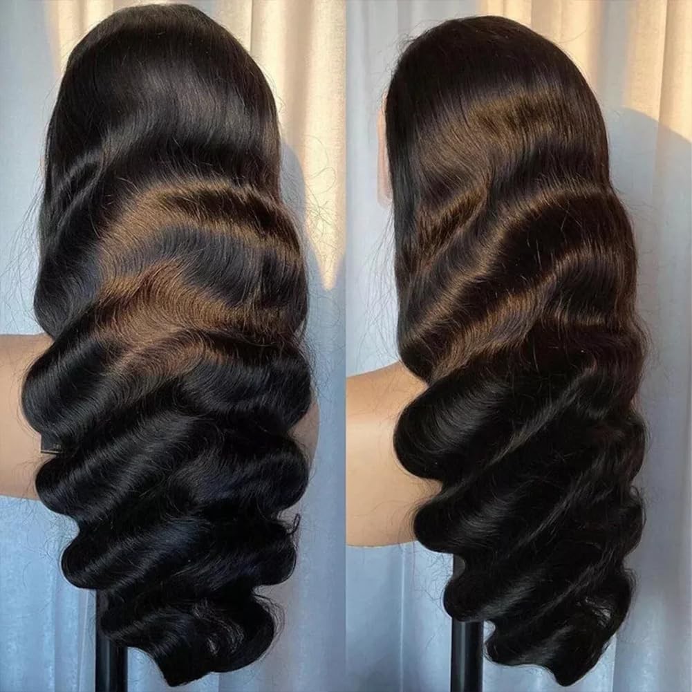 18 Inch Body Wave Human Hair Wig 200% Density 13×6 HD Lace Front Wigs Human H…