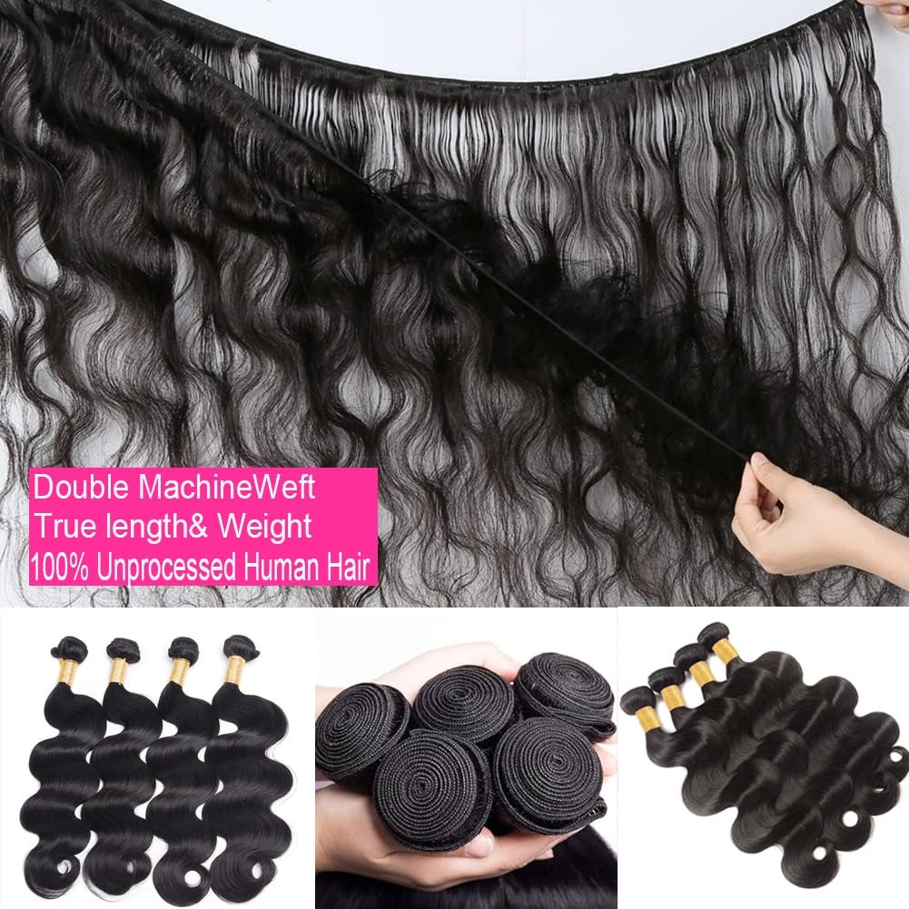 Caplina 16A Human Hair Bundles 16 18 20 22 Inch Body Wave 400G Unprocessed