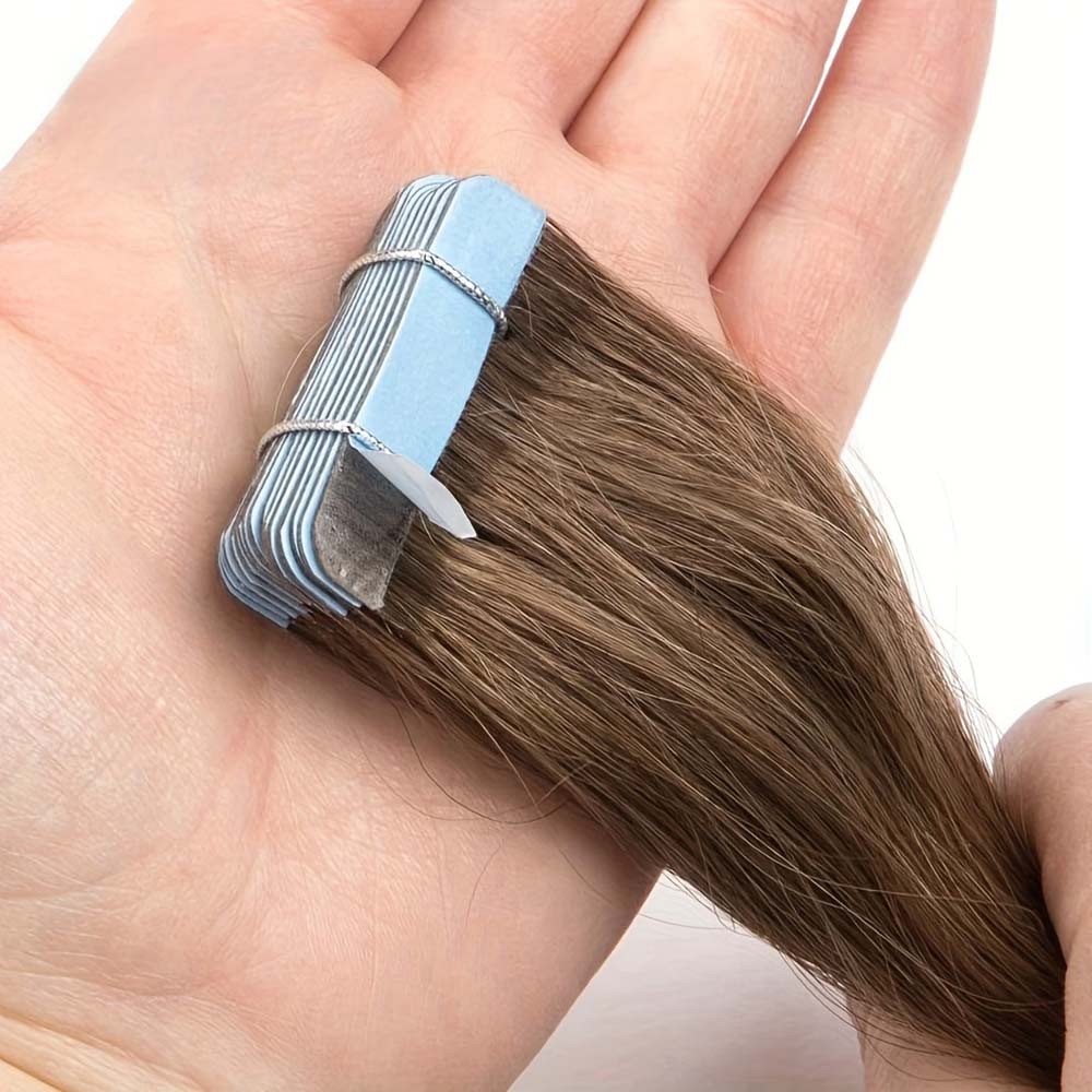 High-Quality Soft Glossy 20-Piece Tape In Hair Extensions – 100% Remy Human Hair