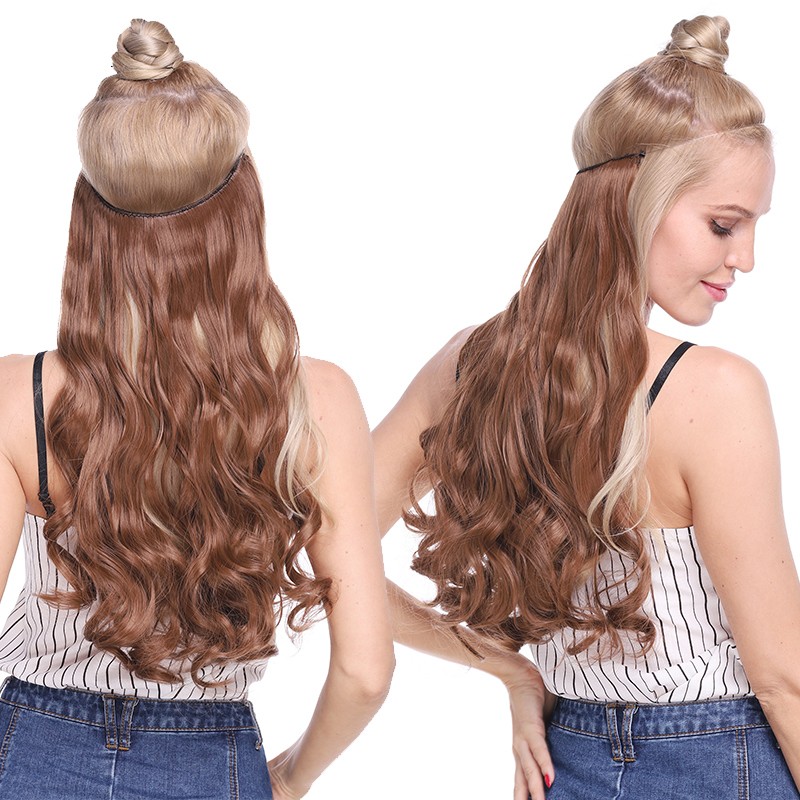 One Piece Hidden Invisible Wire In Hair Extensions Natural as Human & Nano Ring