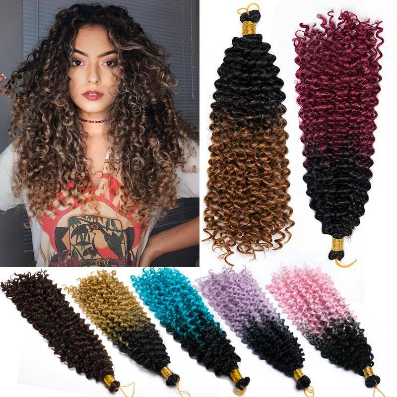 Afro Kinky Curly Hair Water Wave Crochet Braid Deep Weaving Synthetic Extension