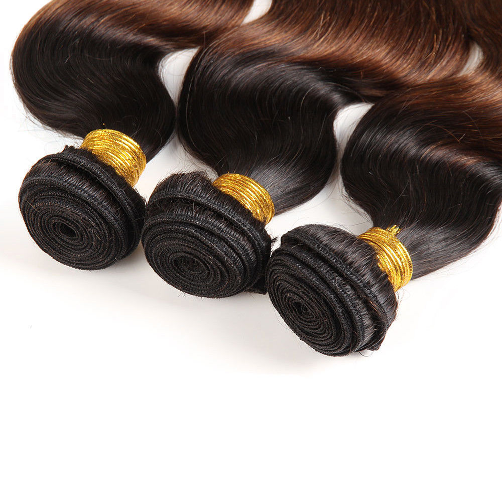 Ombre Body Wave Black Brown Blonde 1B/4/27 Sew In 100 Human Hair Weave 1 Bundle