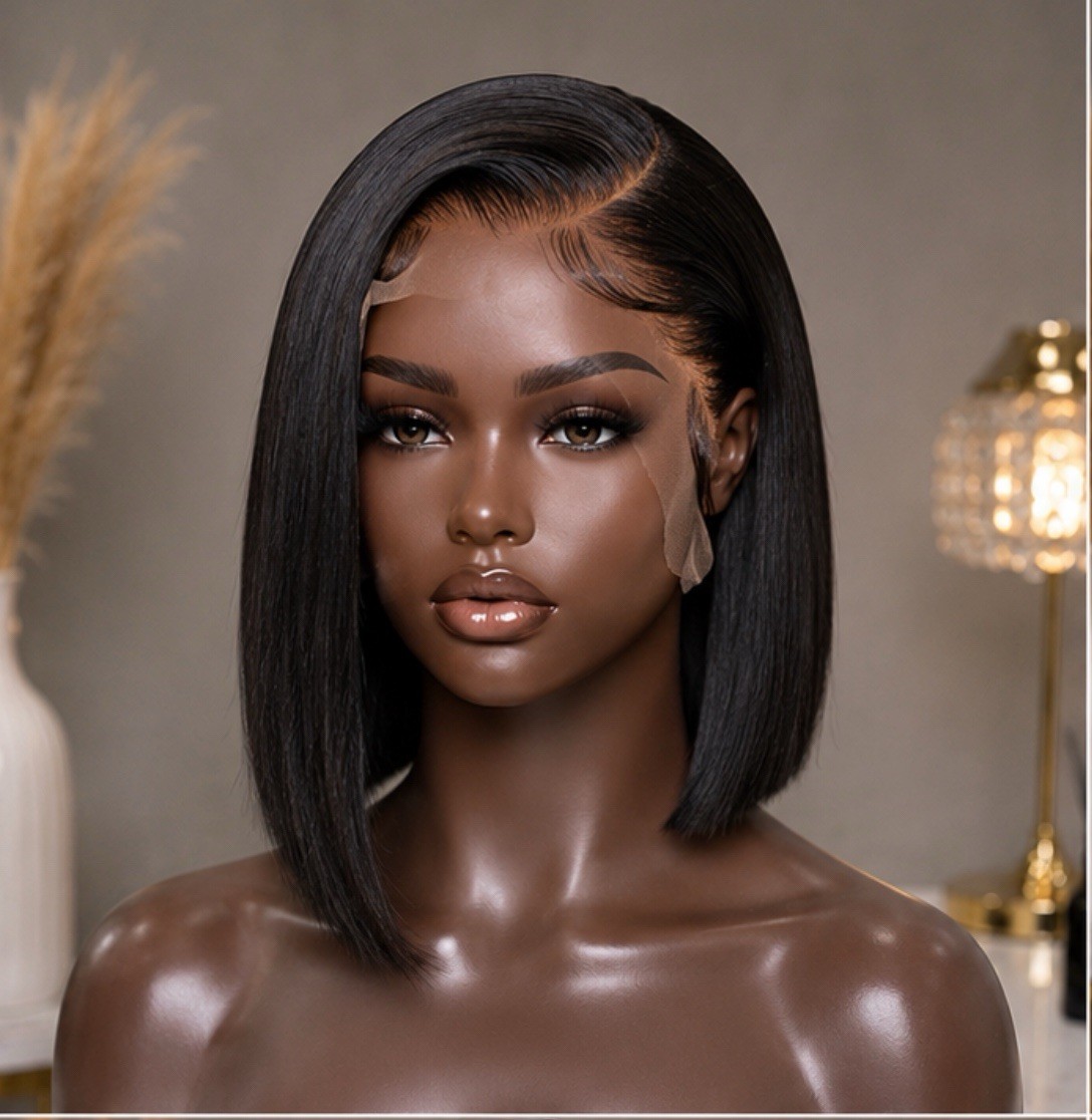 Brazilian Straight Bob Wig Human Hair 13×4 HD Lace Front 200 Density 12-16 Inch