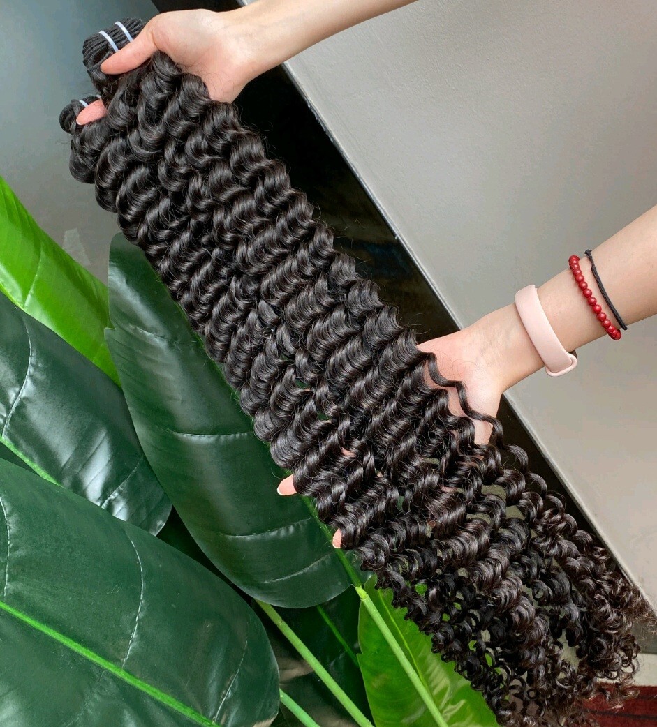 13A+ RAW BURMESE VIRGIN HUMAN HAIR DEEP WAVES 40+40+40+40 DOUBLE DRAWN 400g 1B#