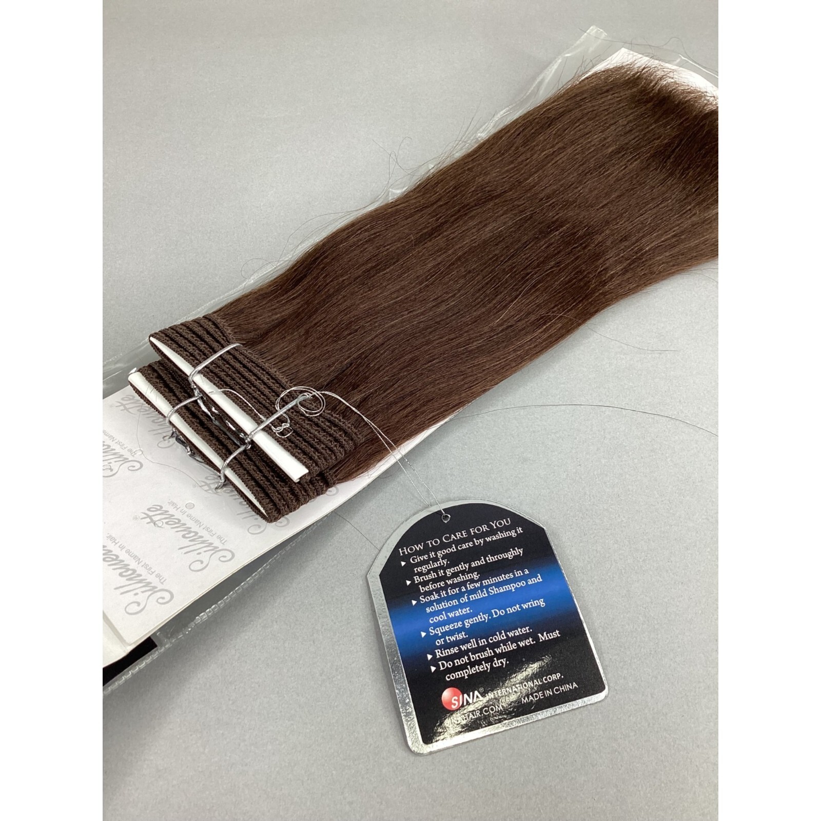 Silhouette #4 Dark Brown 10” Yaki Straight 100% Human Hair Extensions