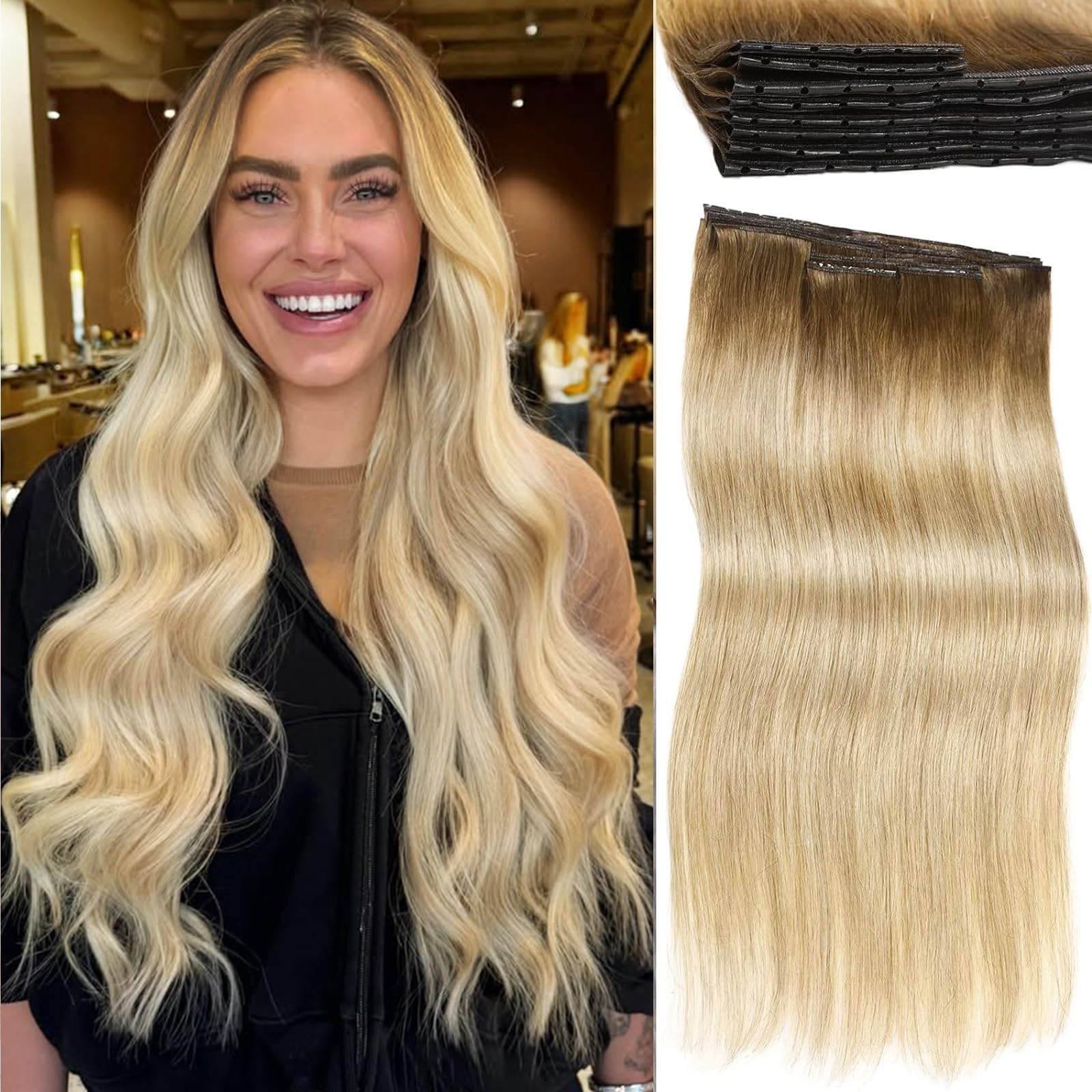 Lady Miranda Ovo Double Weft Hair Extensions Real Human Hair 20 Inch 100G 8Pcs
