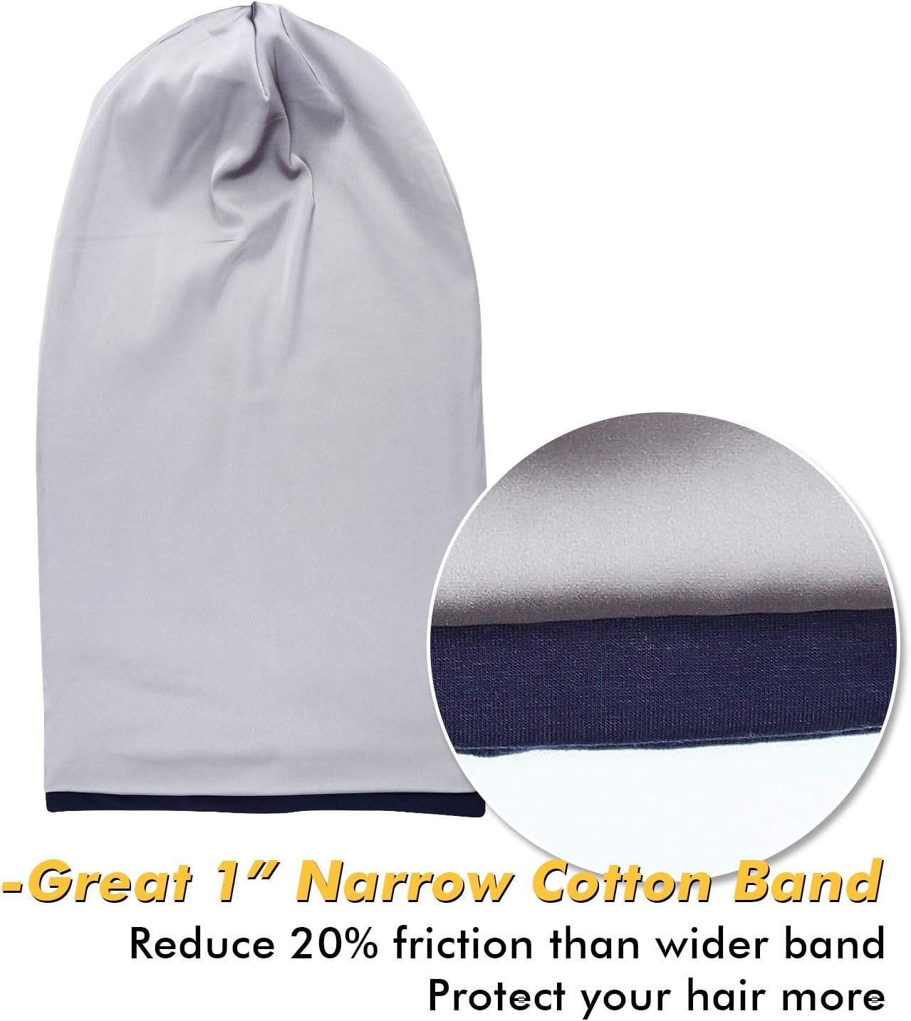 3 Size Satin Lined Sleep Caps for Braids,Dreadlocks Natural Curly Hair Adjust…