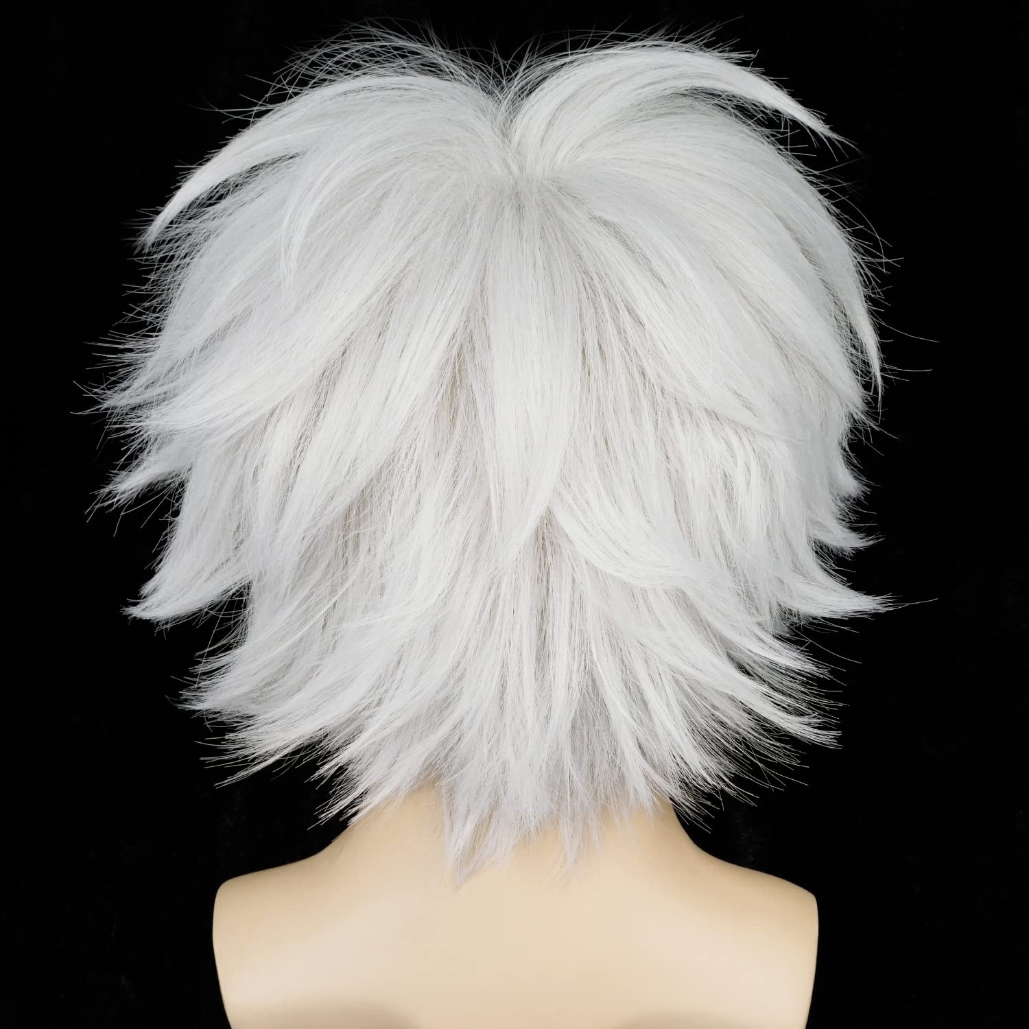 Short Fluffy Straight Wig, Silver White, Unisex, Men, Women, One Size, Cosplay