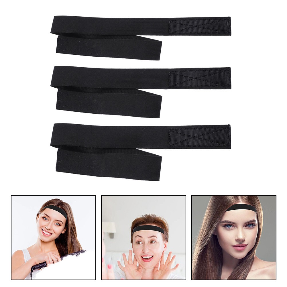 3Pcs Wigs Fixed Elastic Band Creative Headgear Band Black Elastic Wigs Band