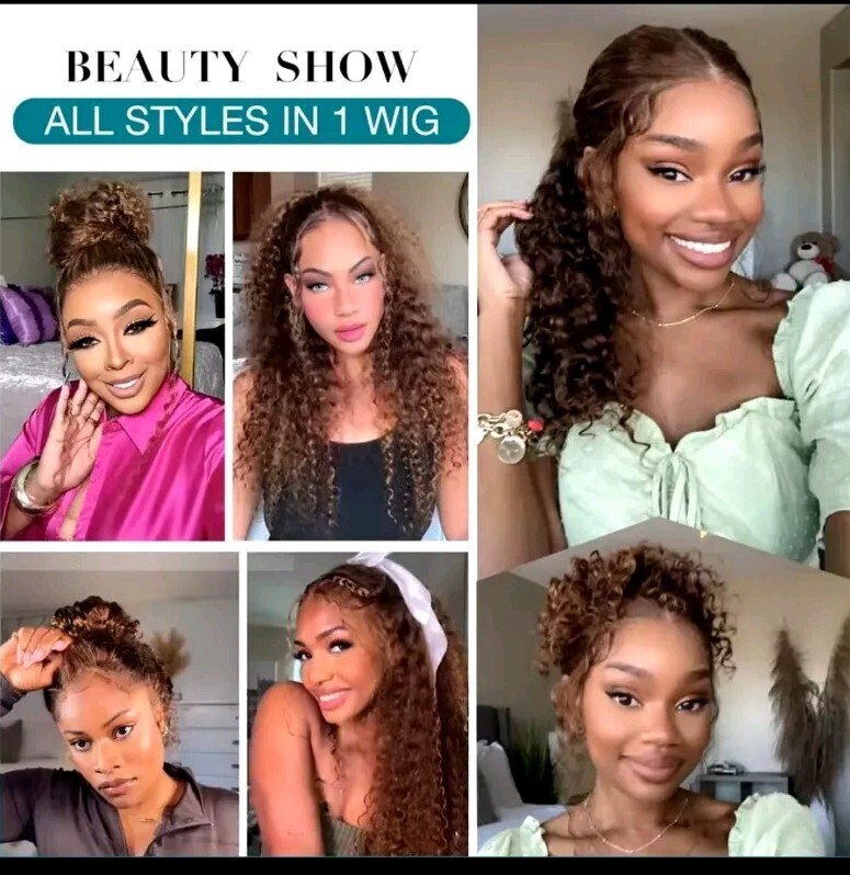 250 Density Invisible Strap 360 Full Lace Chocolate Brown Water Wave Wigs.