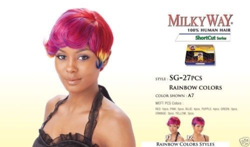 SG 27PCS BY MILKYWAY SHORT CUT SERIES 100% HUMAN HAIR WEAVE EXTENSION