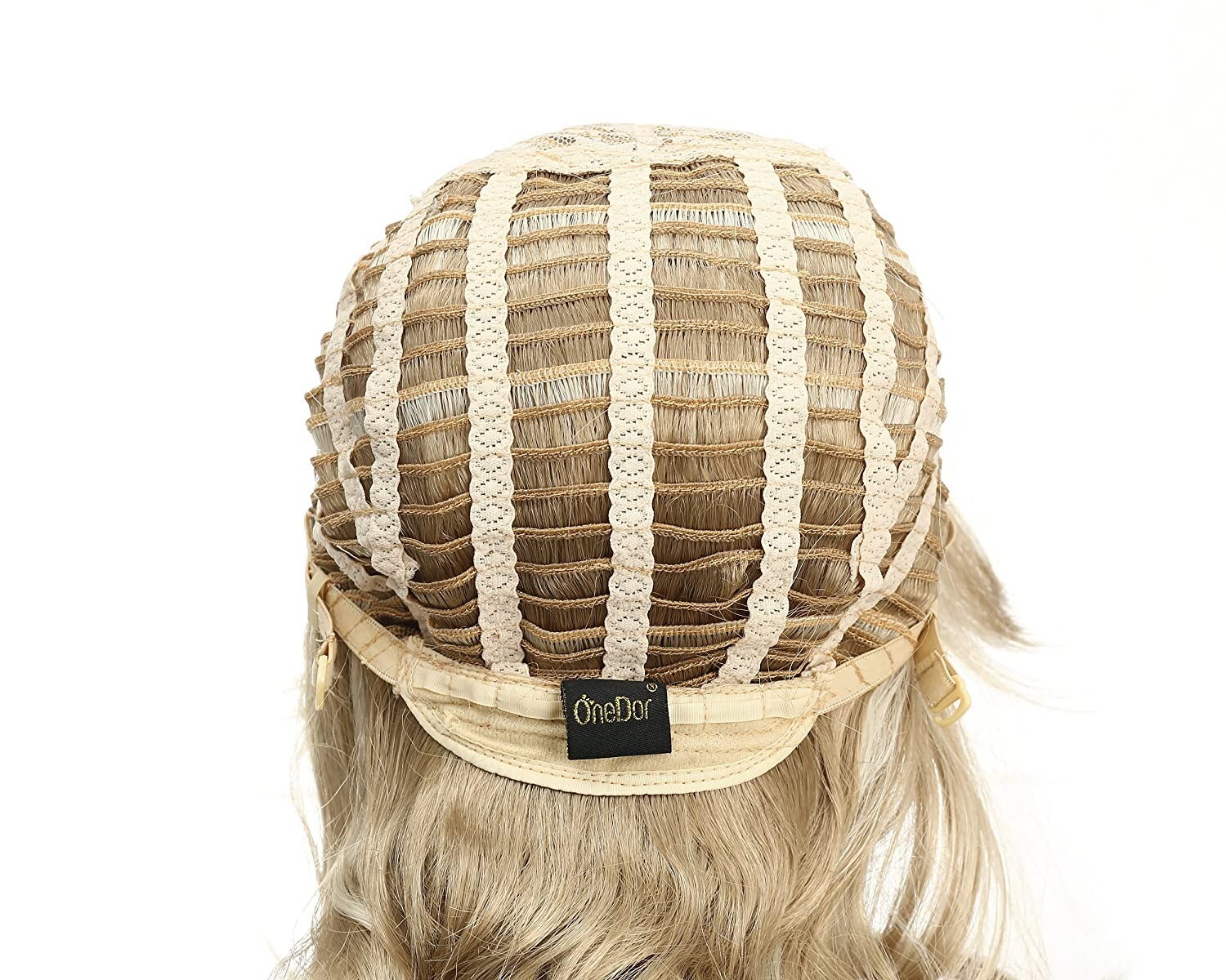 OneDor 18 Inch Full Head Long Curly Kanekalon Hair Wig with Hair Fringe