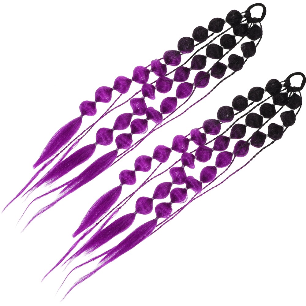1Pair Colored Bubble Braid Hair Extension with Lantern Style Braids for Events
